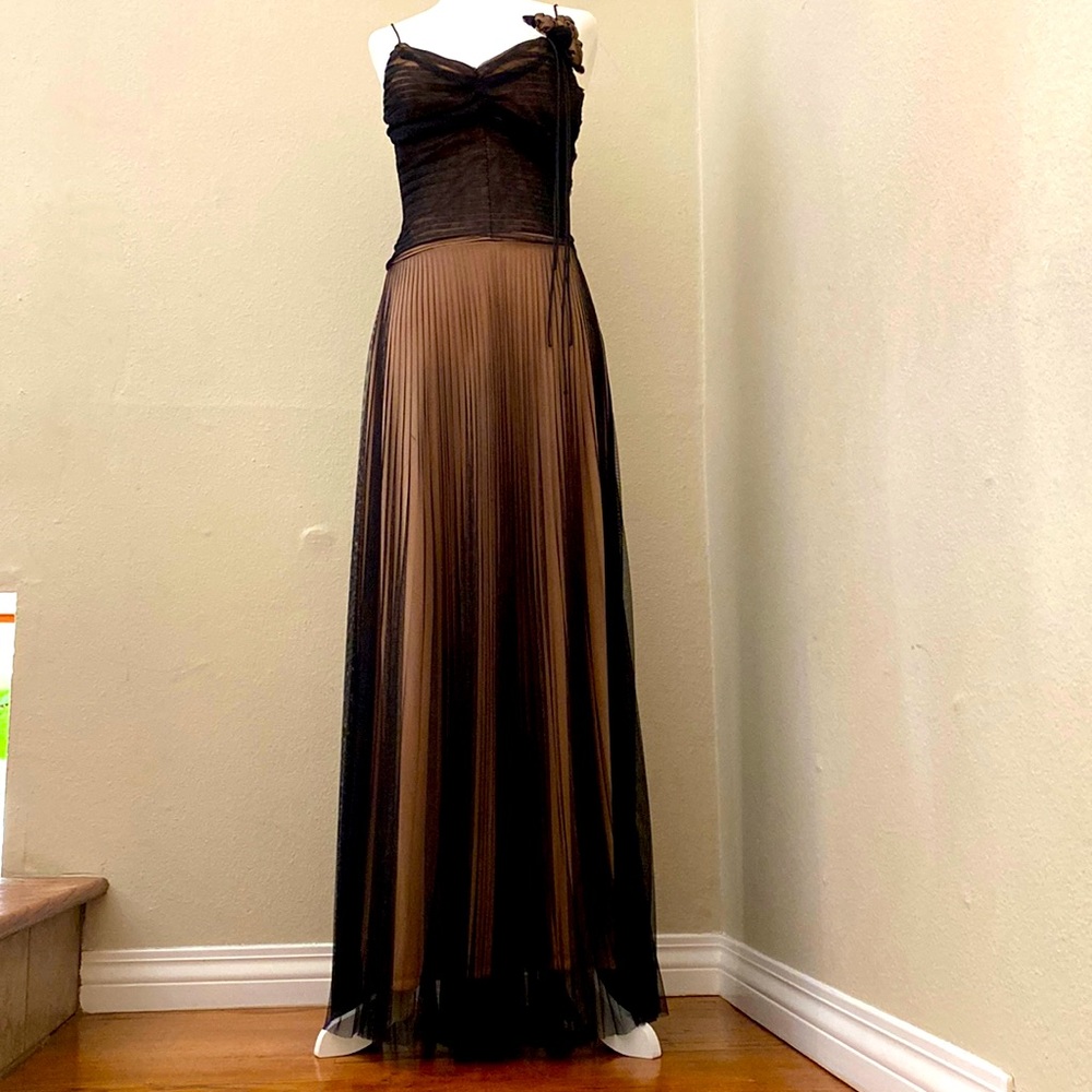 Betsy Johnson Evening Gown - Black mesh with adjustable straps. Stunning!